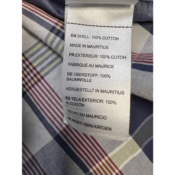 UNTUCKit Blue Red Tan Plaid Shirt Size XXLARGE 100% Cotton Relaxed Fit - Picture 10 of 10